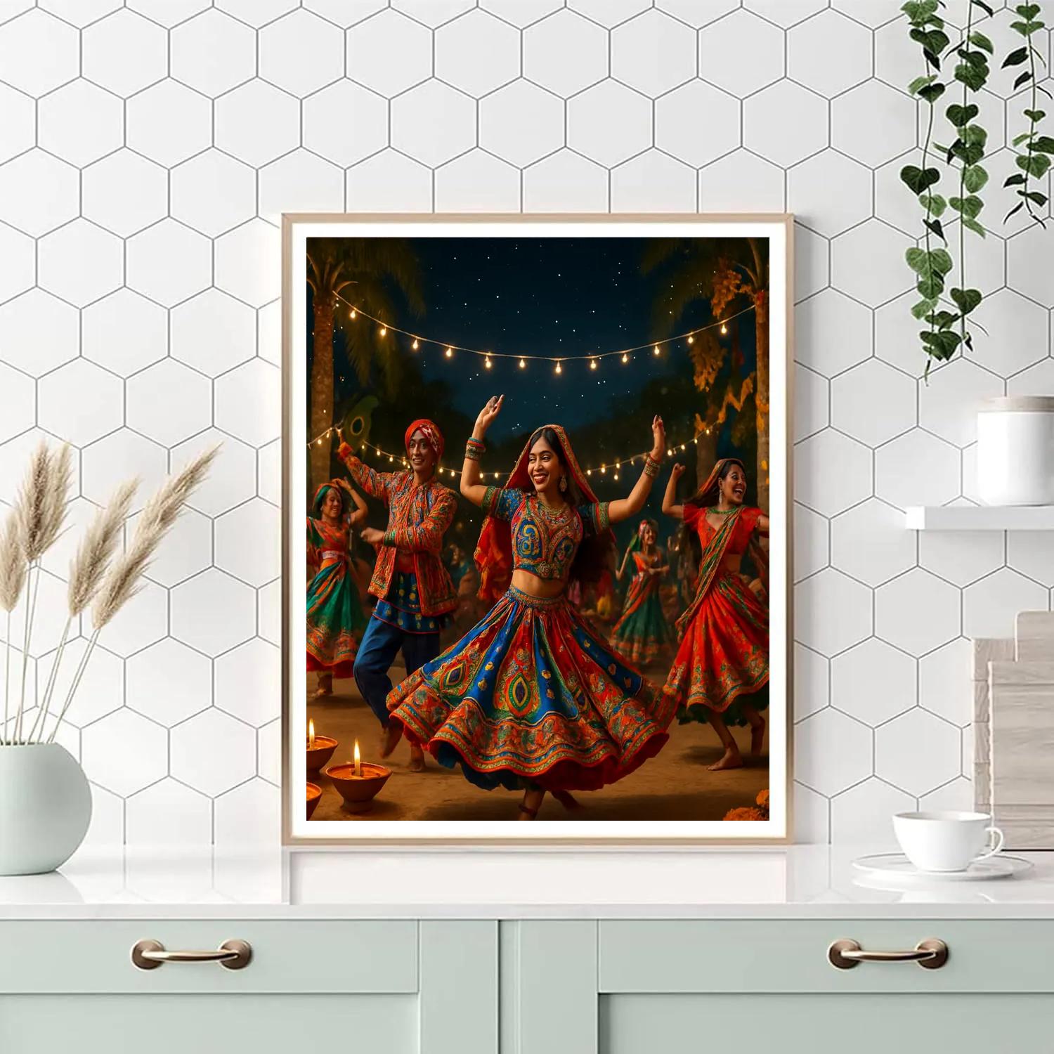 Cultural Splendor Of Navratri Painting by numbers kit