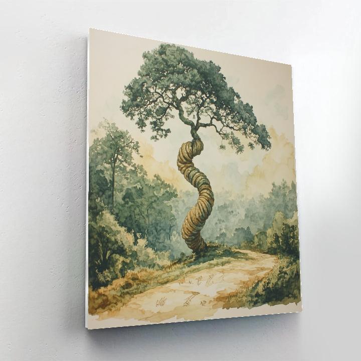 Leonardo Da Vinci Inspired Arboreal Spirals Painting by numbers kit