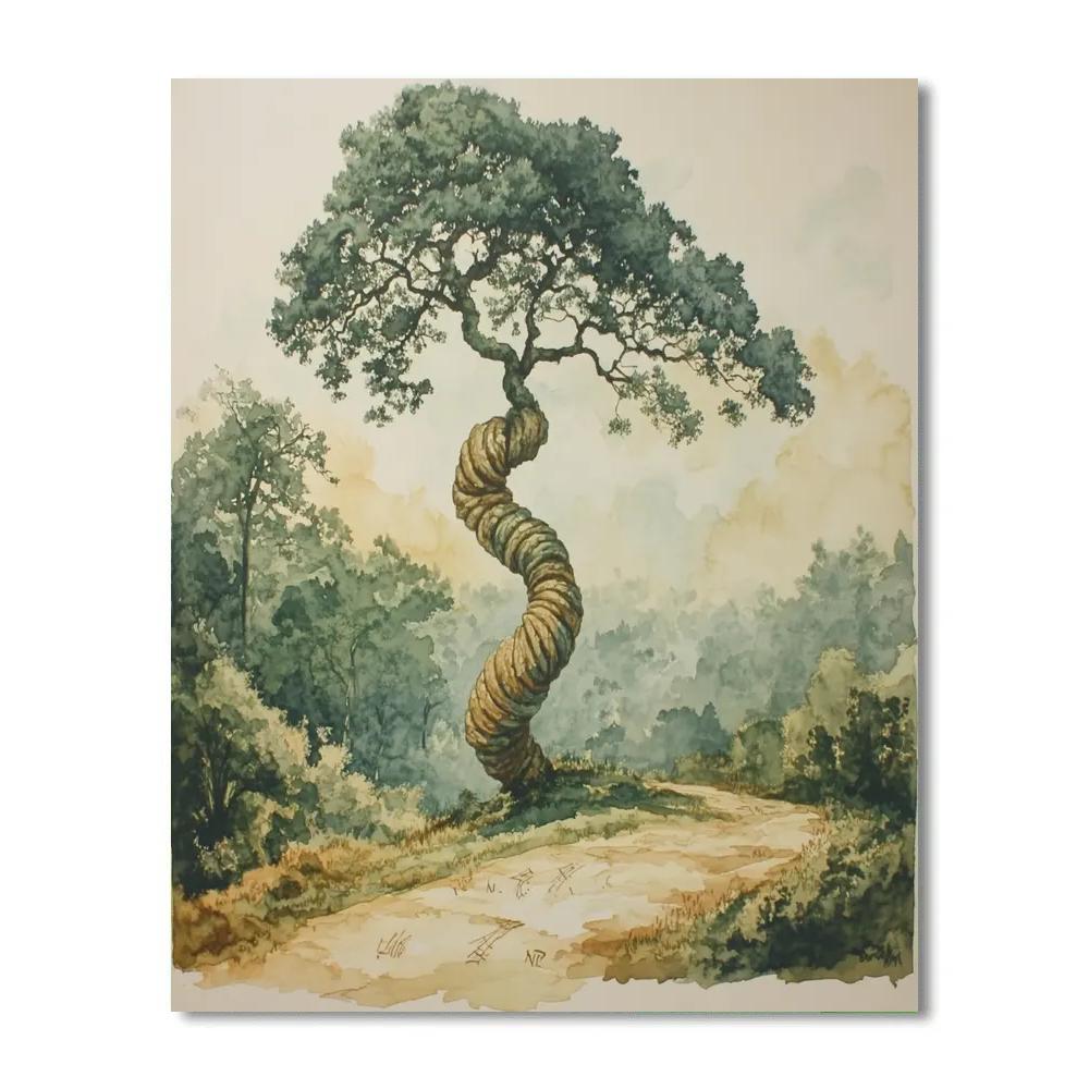 Leonardo Da Vinci Inspired Arboreal Spirals Painting by numbers kit