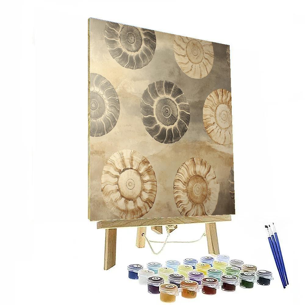 Leonardo Da Vinci Inspired Celestial Fossils Paint by numbers art