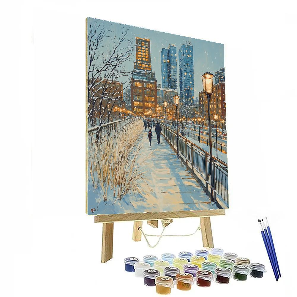 The High Line Winter Stroll New York United States painting number kit