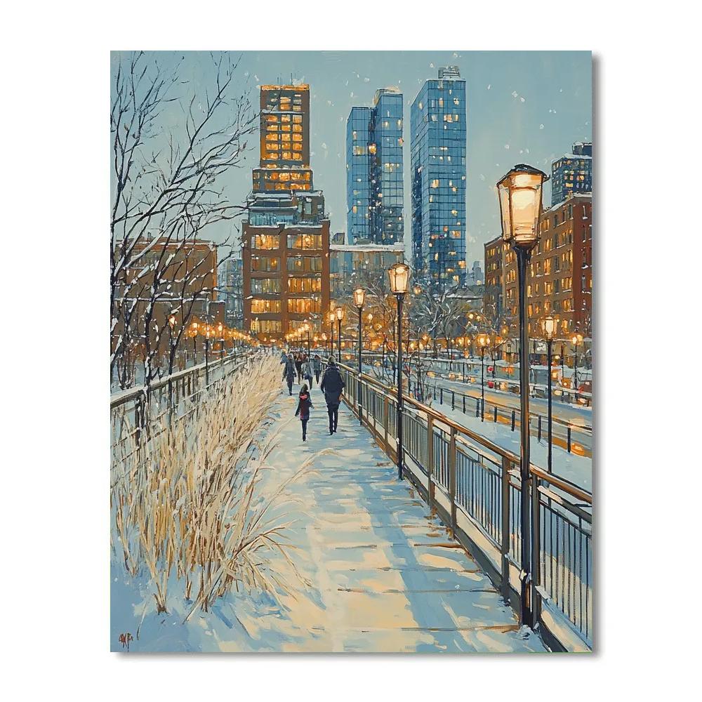 The High Line Winter Stroll New York United States painting number kit