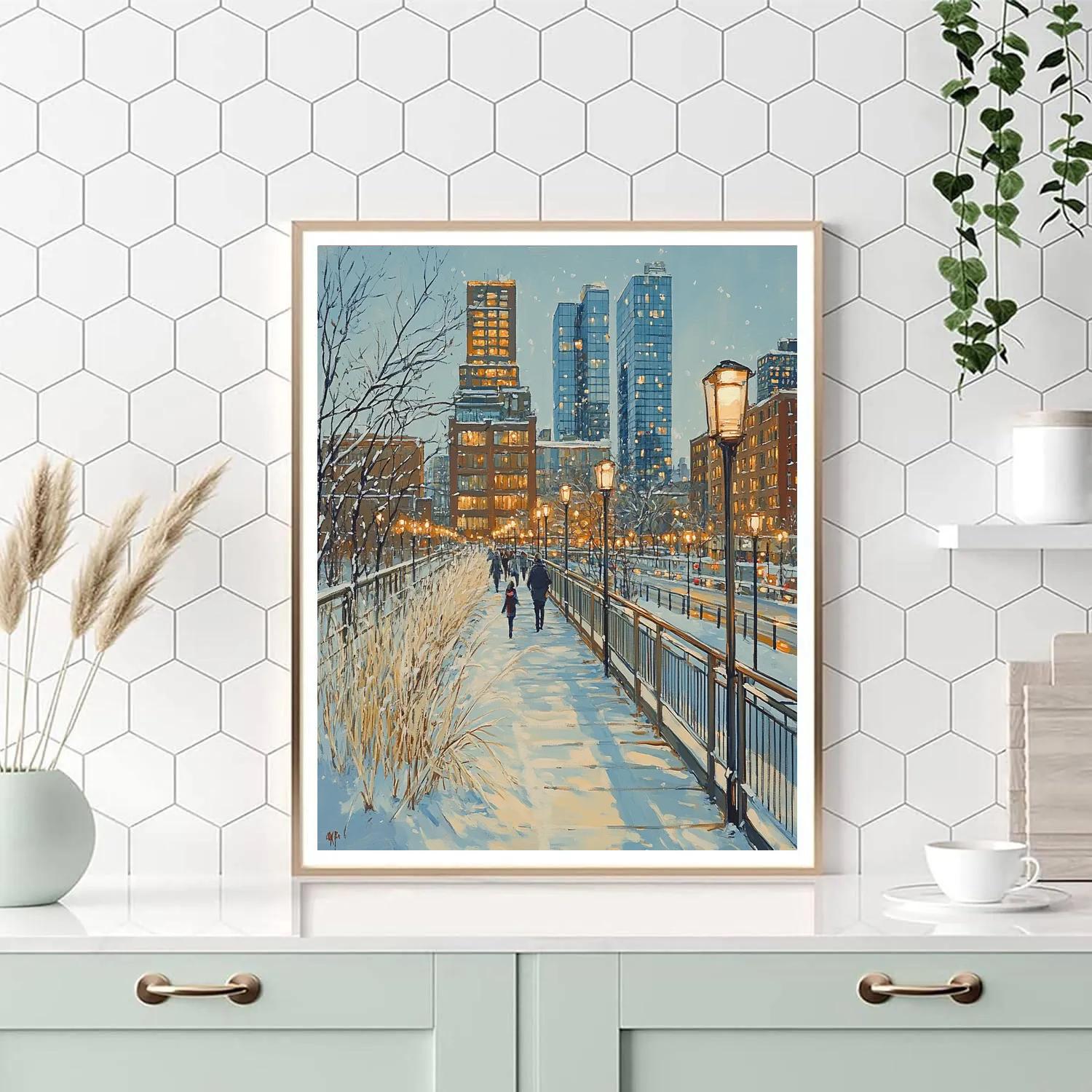 The High Line Winter Stroll New York United States painting number kit