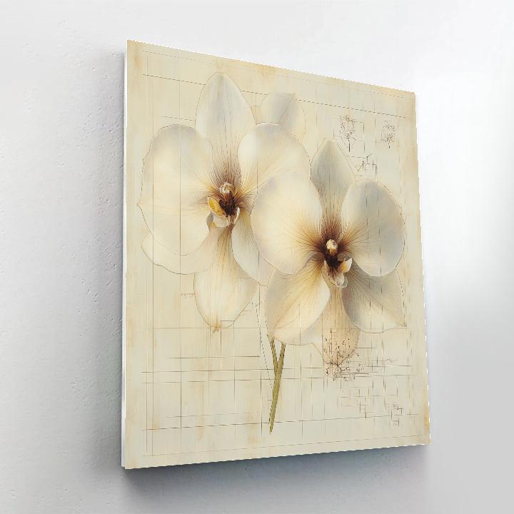 Leonardo Da Vinci Inspired Luminous Orchids paint by color