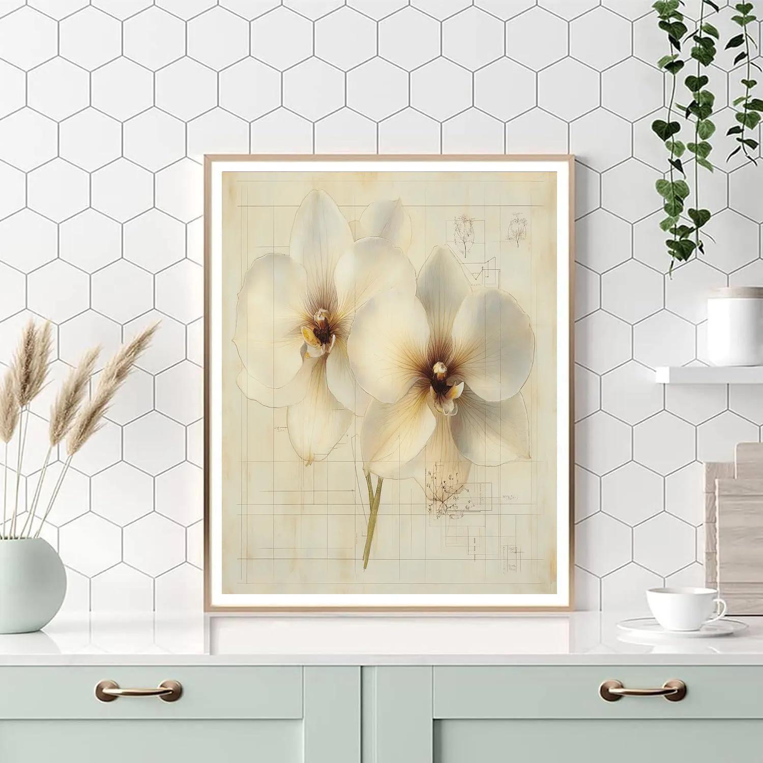 Leonardo Da Vinci Inspired Luminous Orchids paint by color