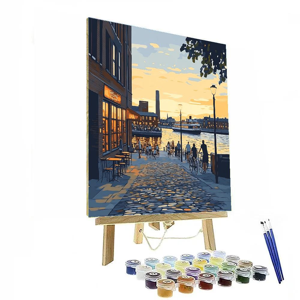 Old Port Cobblestones And Ferries Montreal Canada Number painting