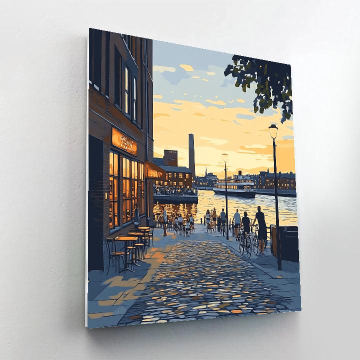 Old Port Cobblestones And Ferries Montreal Canada Number painting