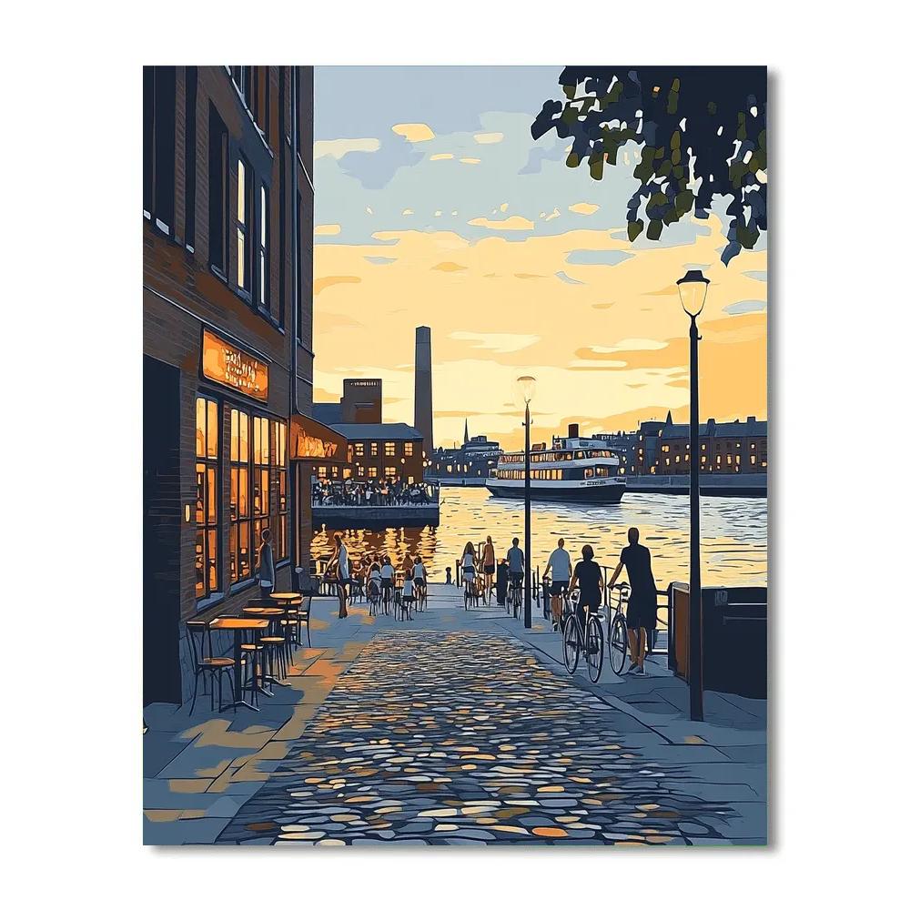 Old Port Cobblestones And Ferries Montreal Canada Number painting