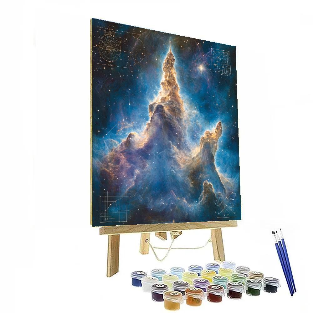 Leonardo Da Vinci Inspired Celestial Nebula Paint by numbers art