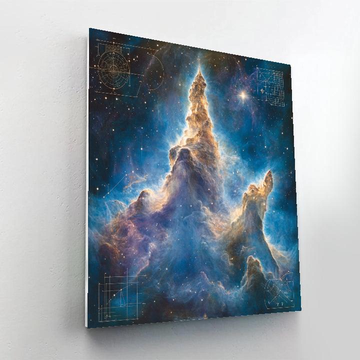 Leonardo Da Vinci Inspired Celestial Nebula Paint by numbers art