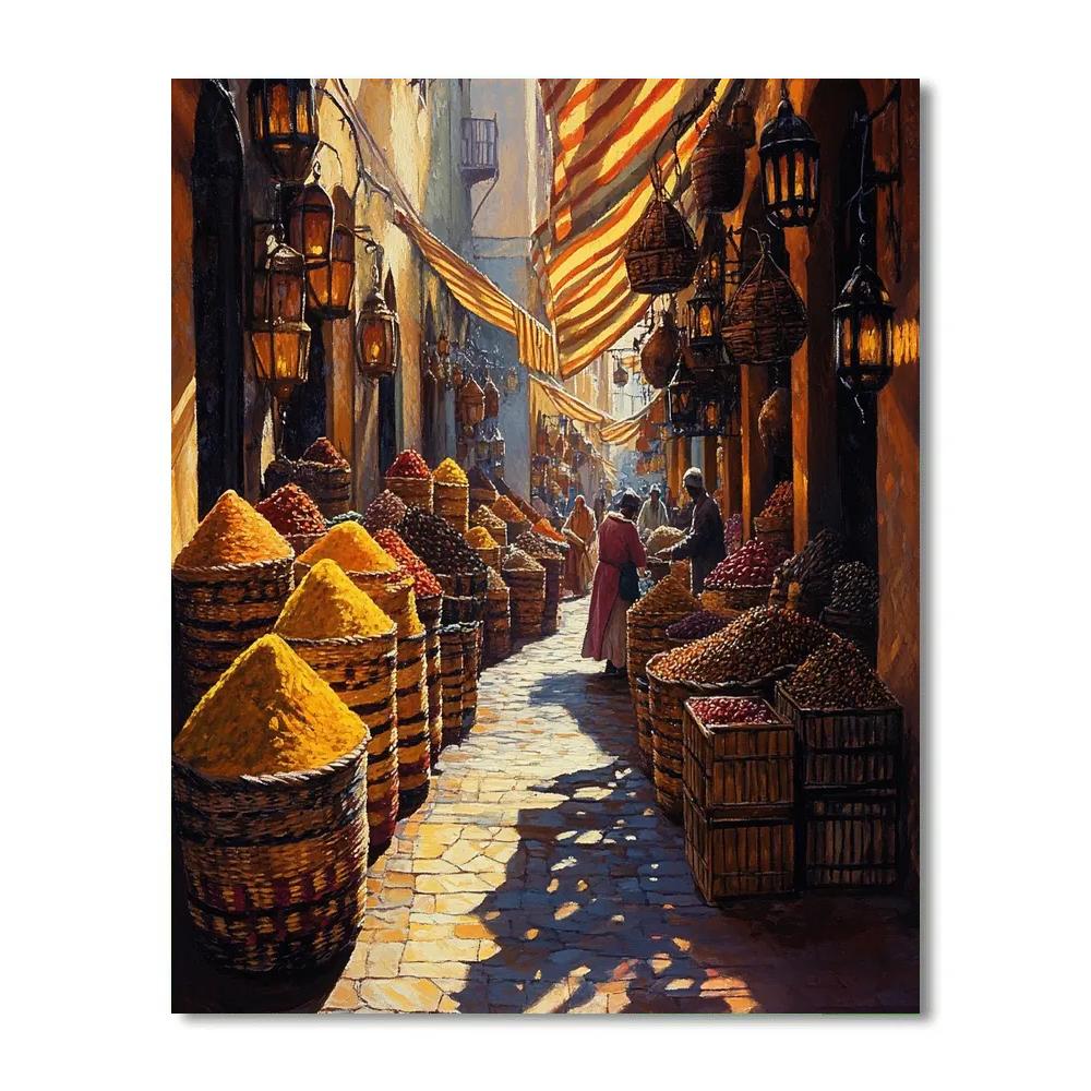Deira Spice Market Alleyway Dubai United Arab Emirates DIY paint by numbers