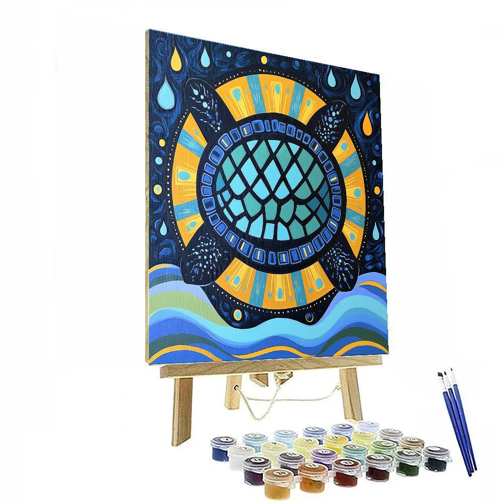 Norval Morrisseau Inspired Turtle Of The Water Spirits Numbered painting kits