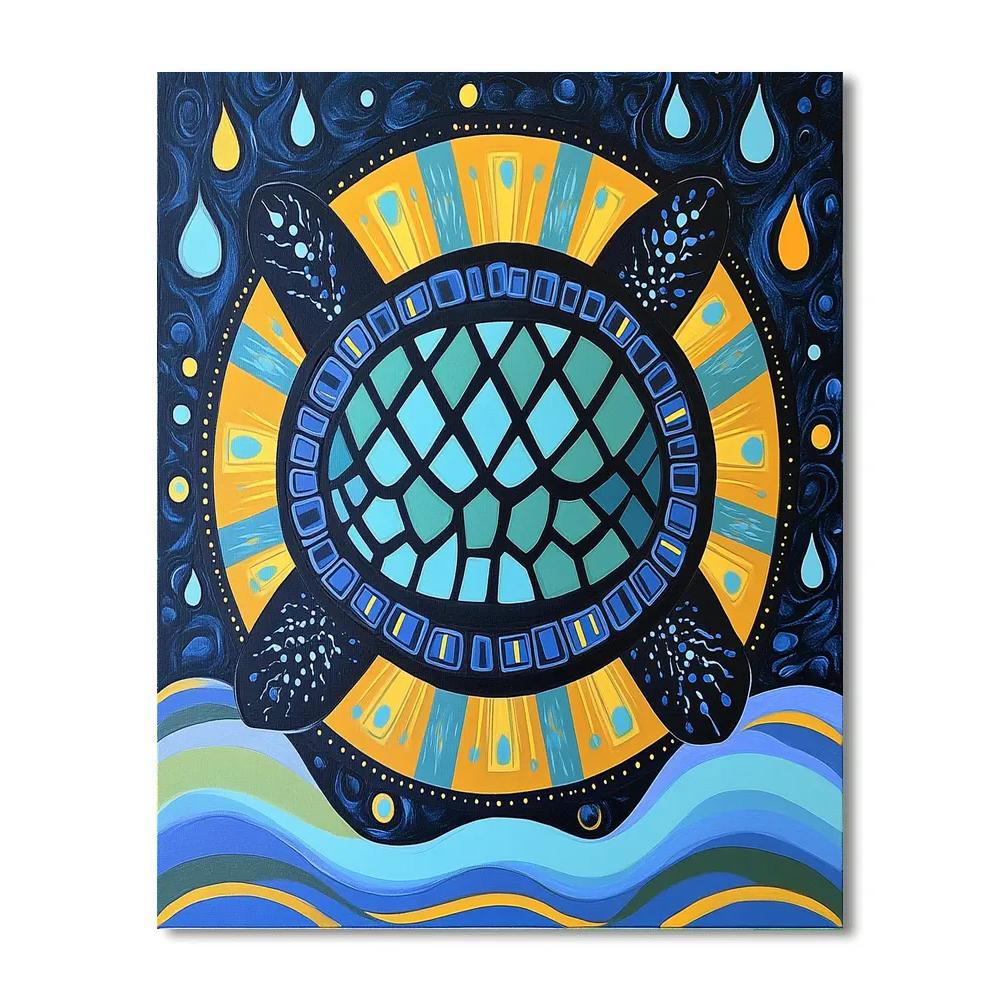 Norval Morrisseau Inspired Turtle Of The Water Spirits Numbered painting kits