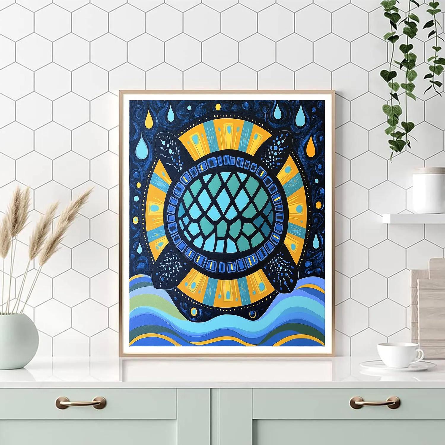 Norval Morrisseau Inspired Turtle Of The Water Spirits Numbered painting kits
