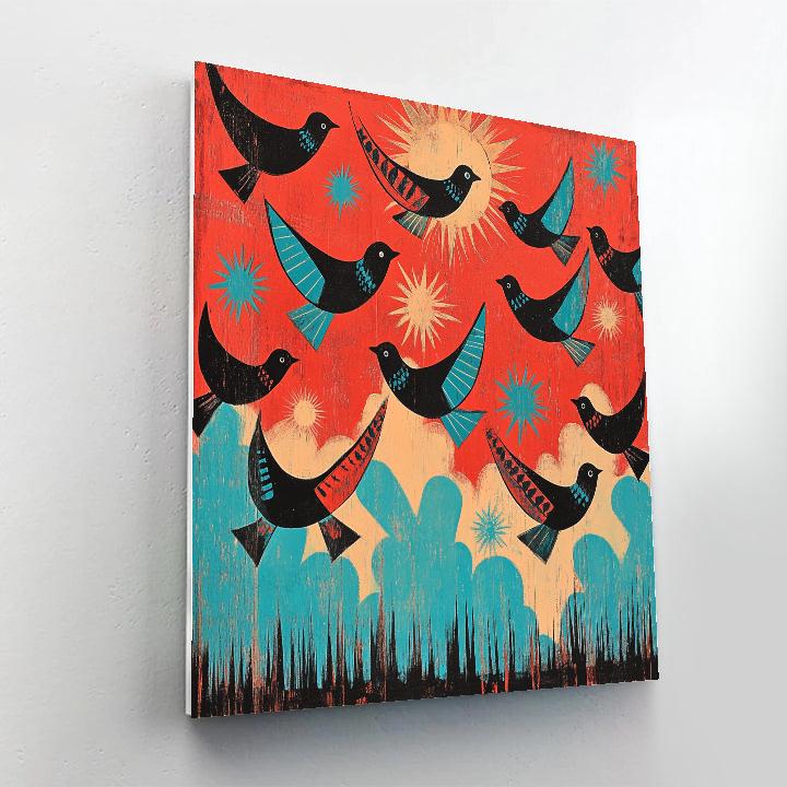 Norval Morrisseau Inspired Birds Of The Northern Sky DIY paint by numbers