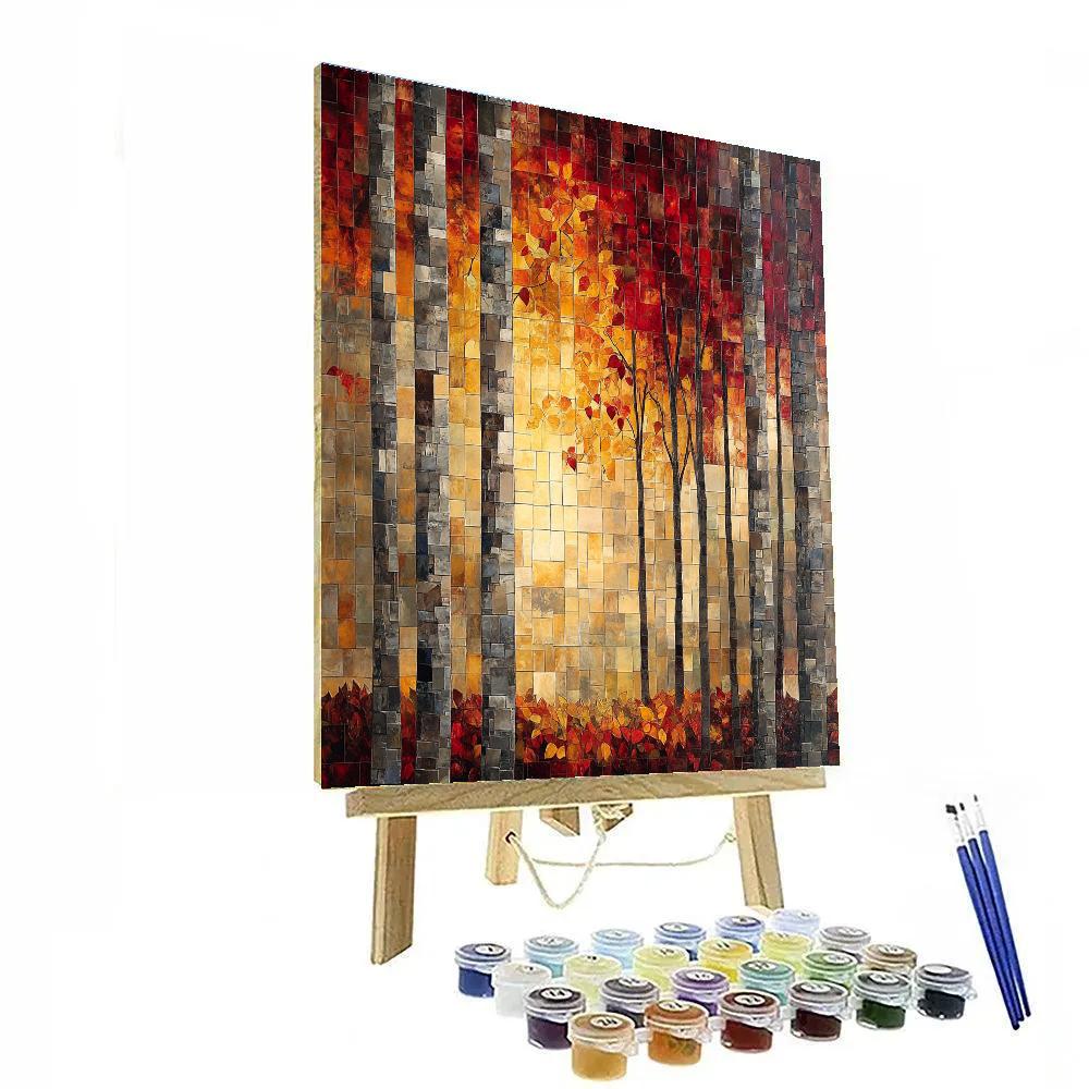 Jean-Paul Riopelle Inspired Autumn Mosaic Forest Numbered painting kits