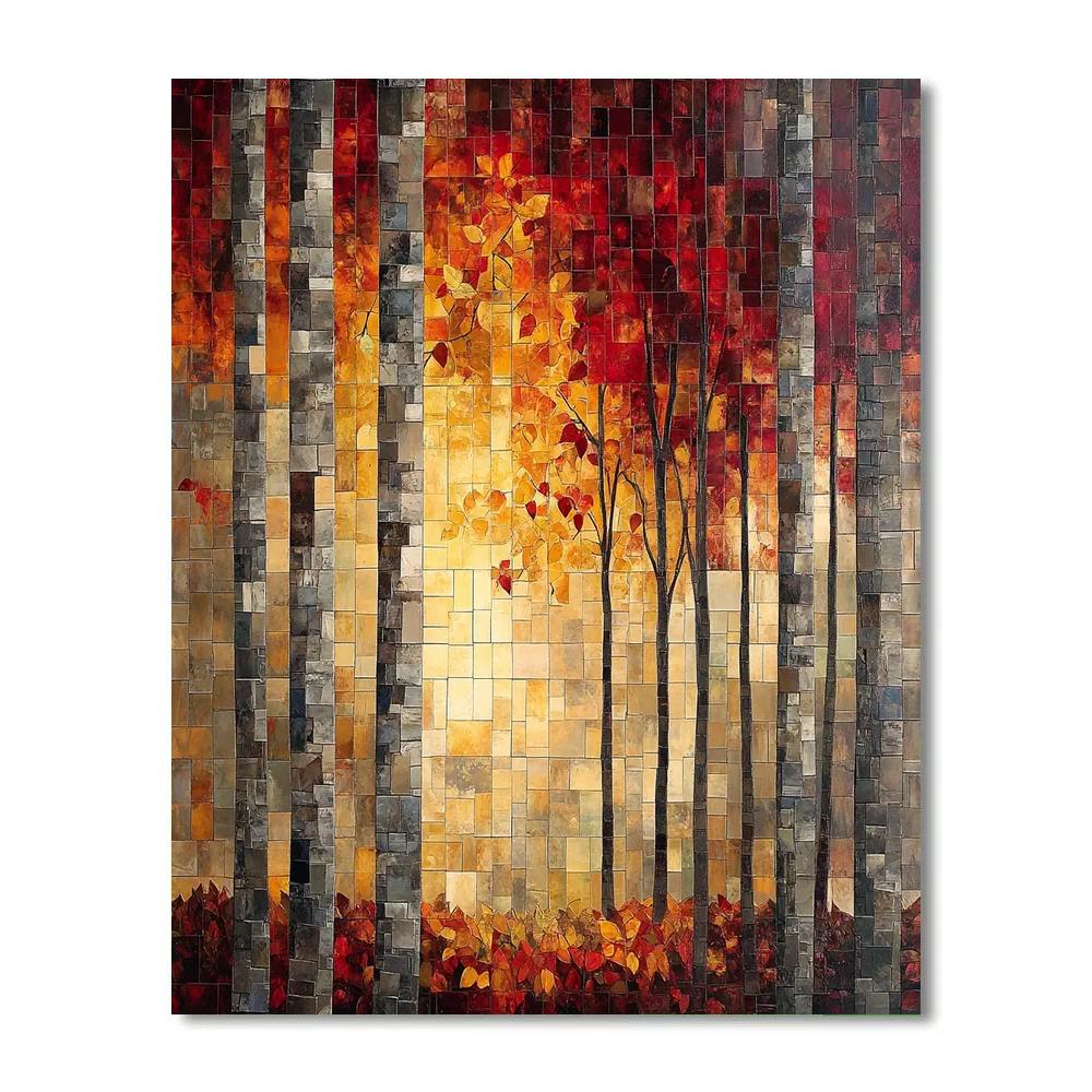 Jean-Paul Riopelle Inspired Autumn Mosaic Forest Numbered painting kits