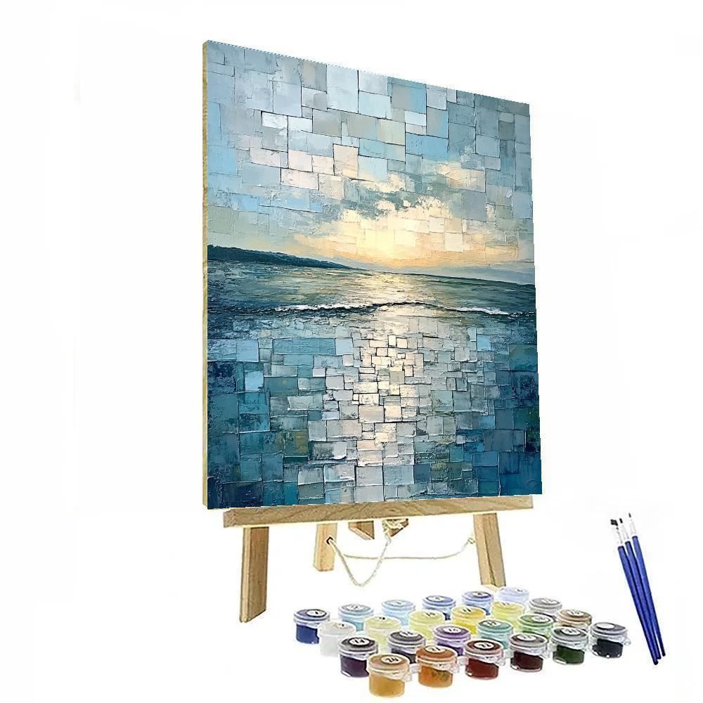 Jean-Paul Riopelle Inspired River Reflection Tessellations paint by number