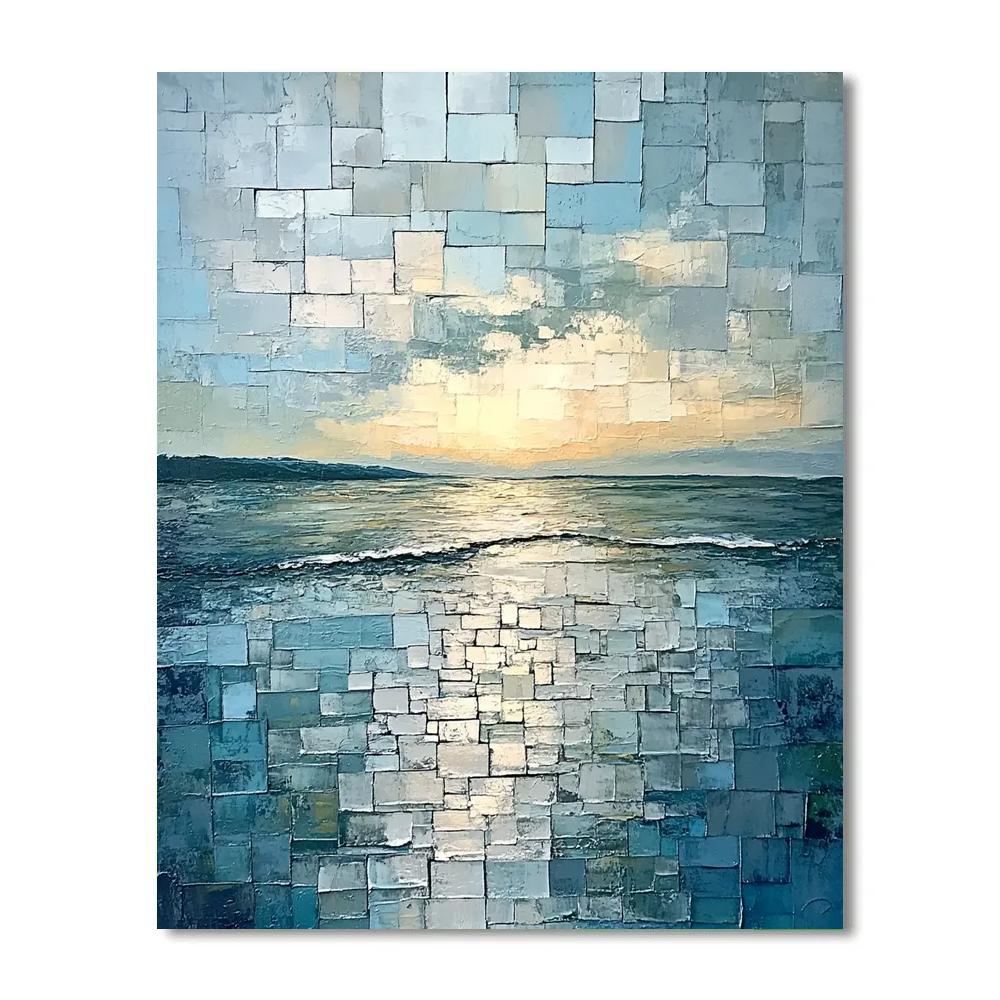 Jean-Paul Riopelle Inspired River Reflection Tessellations paint by number