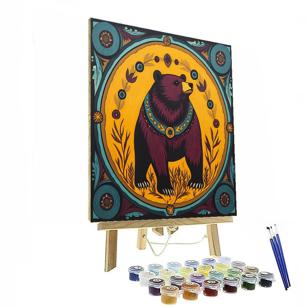 Norval Morrisseau Inspired Bear Of The Forest Power Number painting
