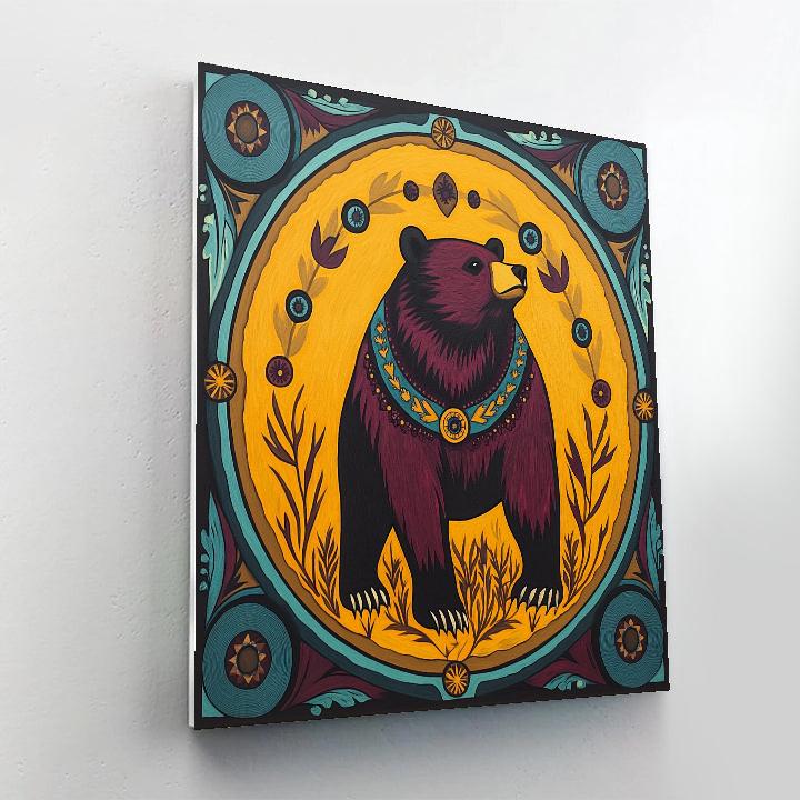 Norval Morrisseau Inspired Bear Of The Forest Power Number painting