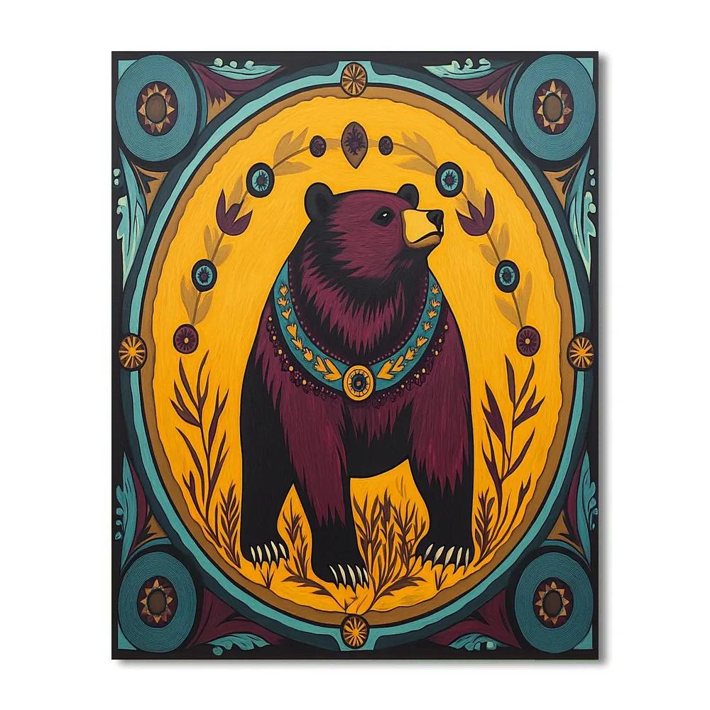 Norval Morrisseau Inspired Bear Of The Forest Power Number painting