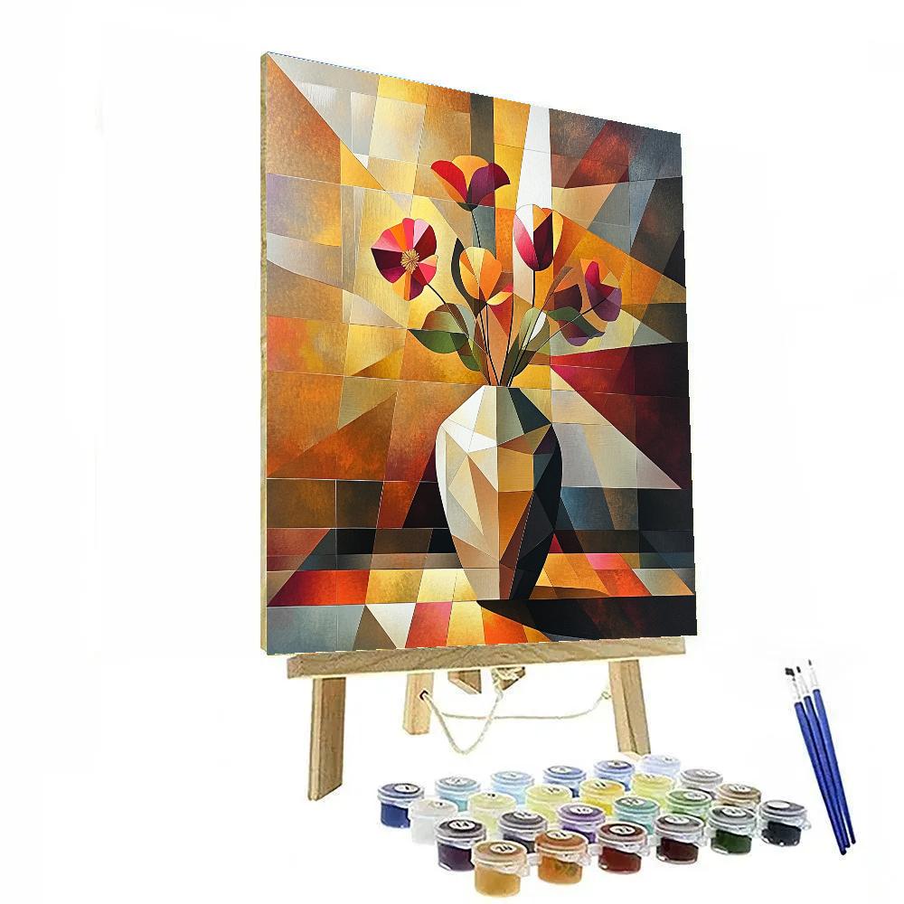 Pablo Picasso Inspired Fragmented Sunlit Vase Paint by numbers art