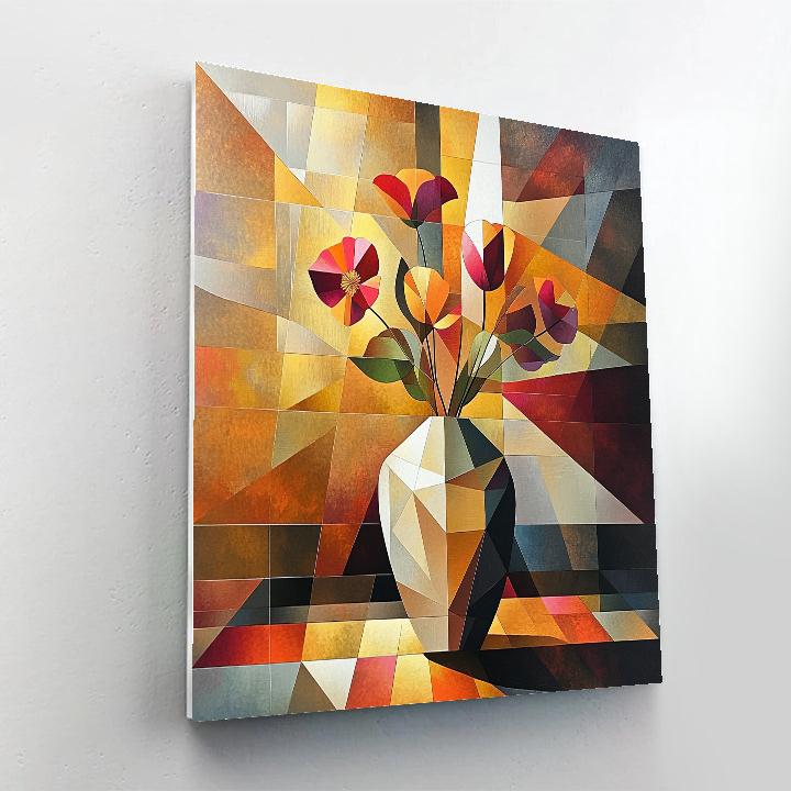 Pablo Picasso Inspired Fragmented Sunlit Vase Paint by numbers art