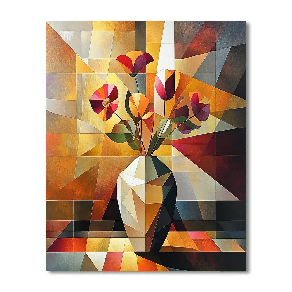 Pablo Picasso Inspired Fragmented Sunlit Vase Paint by numbers art