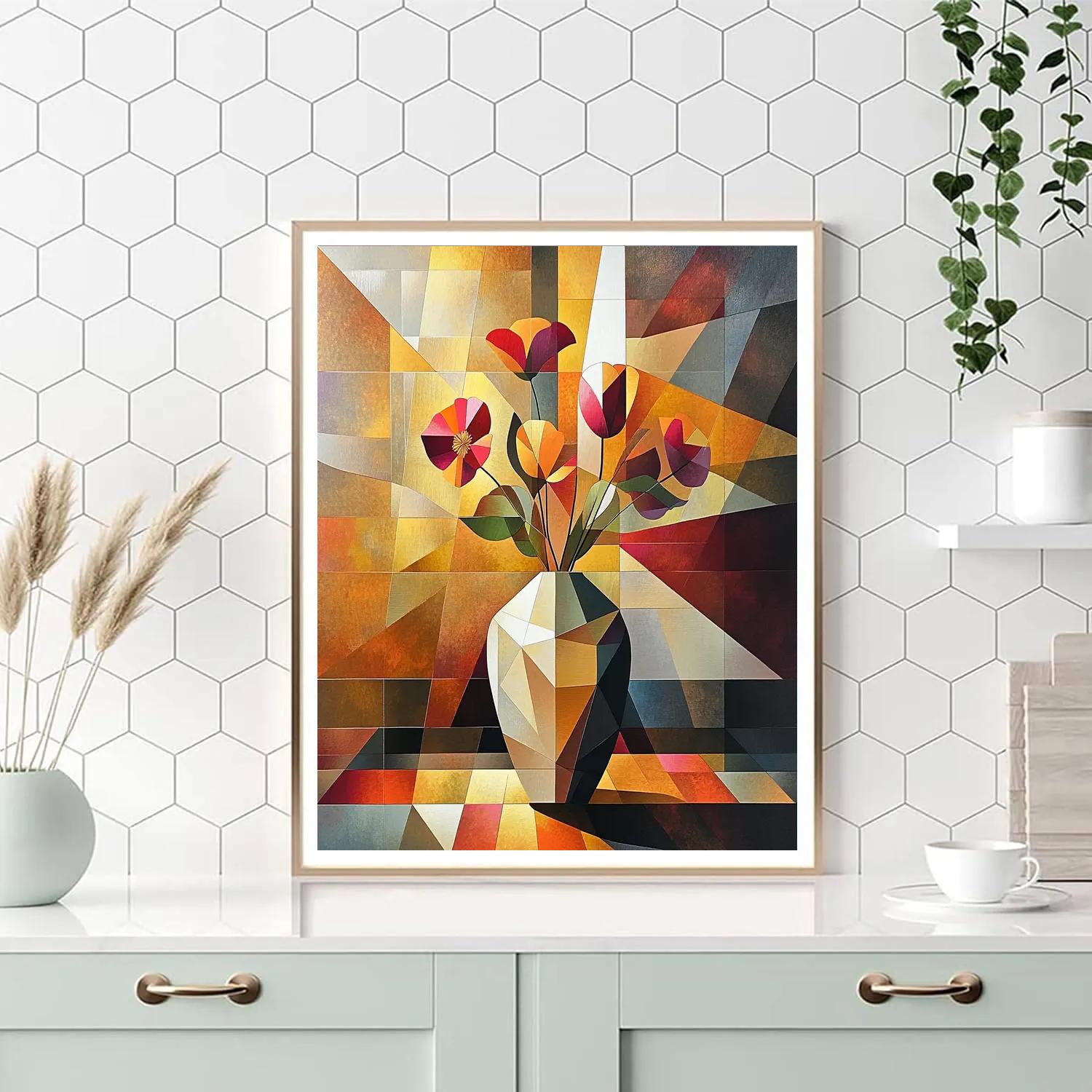 Pablo Picasso Inspired Fragmented Sunlit Vase Paint by numbers art