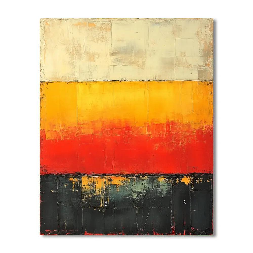 Jean-Paul Riopelle Inspired Fiery Impasto Horizon Paint by numbers kits