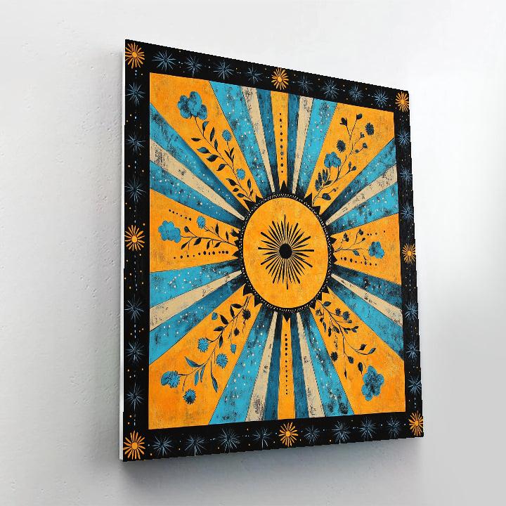 Norval Morrisseau Inspired Sun And Sky In Woodland Patterns Paint by numbers art