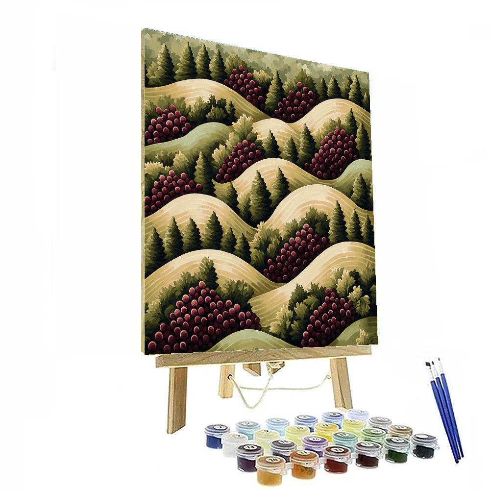 Pablo Picasso Inspired Cubist Vineyard Abstraction paint by number