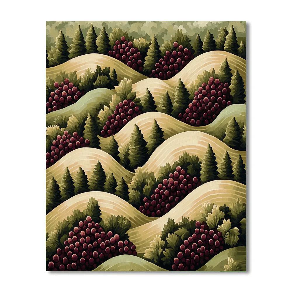 Pablo Picasso Inspired Cubist Vineyard Abstraction paint by number