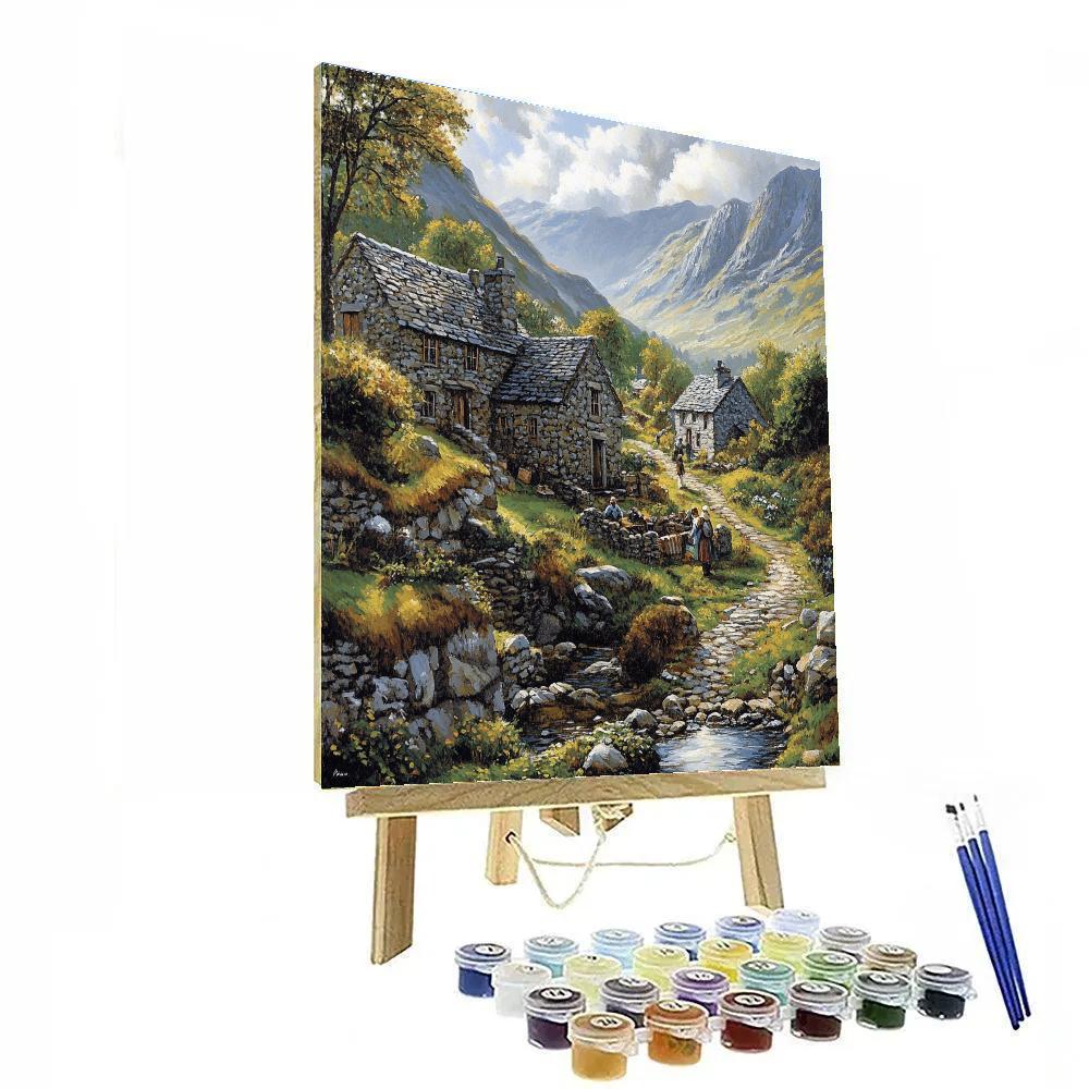 Gustave Courbet Inspired Mountain Village Paint by numbers kits