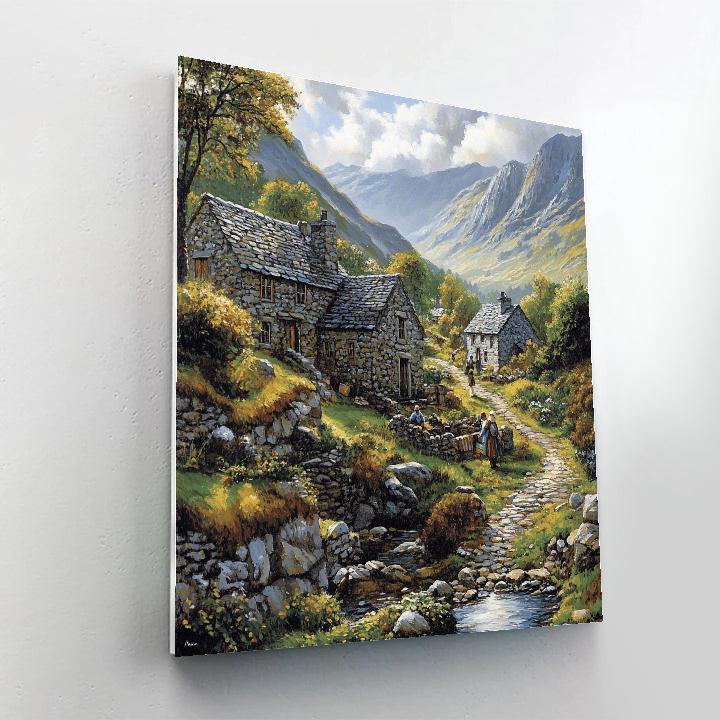 Gustave Courbet Inspired Mountain Village Paint by numbers kits