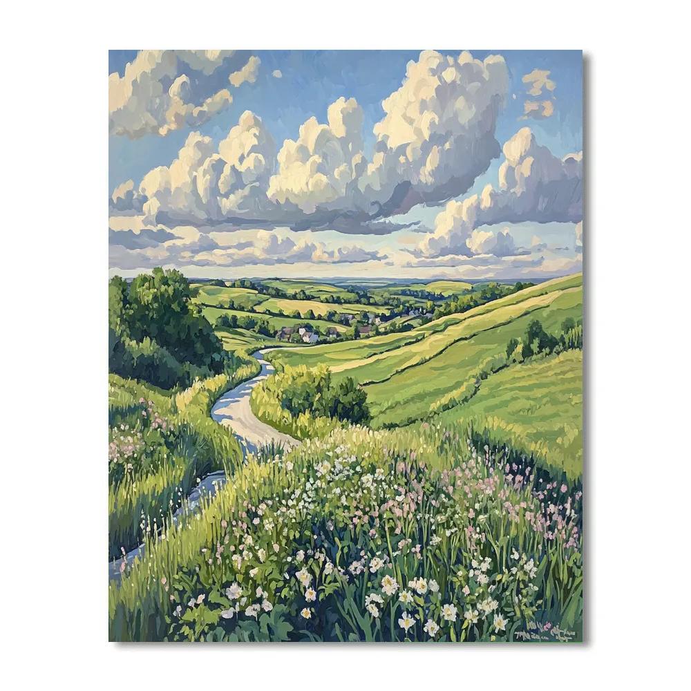 John Constable Inspired Countryside Lane Paint by numbers art