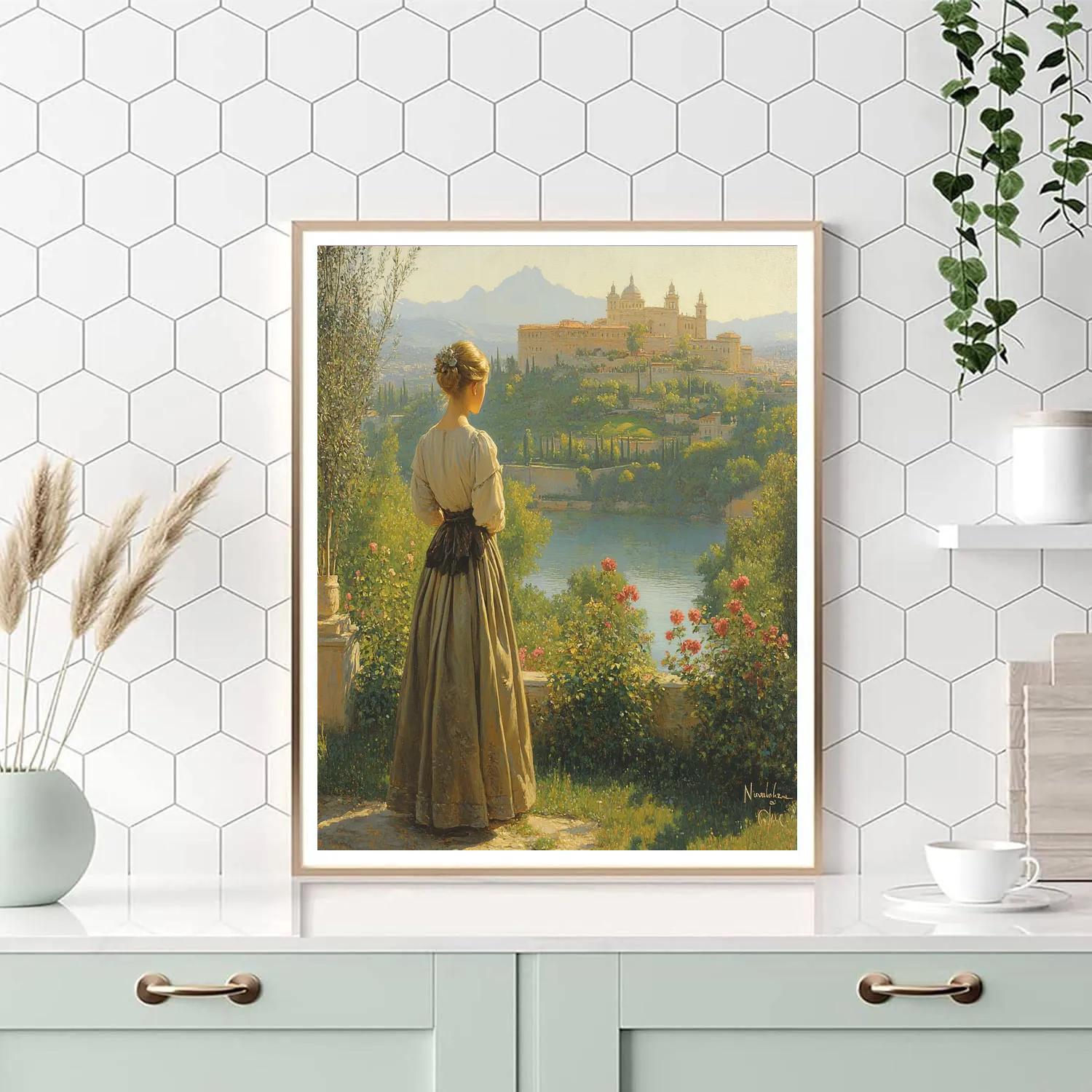 Raphael Inspired Classical Garden Portrait DIY paint by numbers