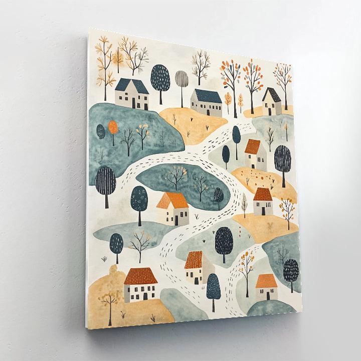 Paul Klee Inspired Village Map DIY paint by numbers