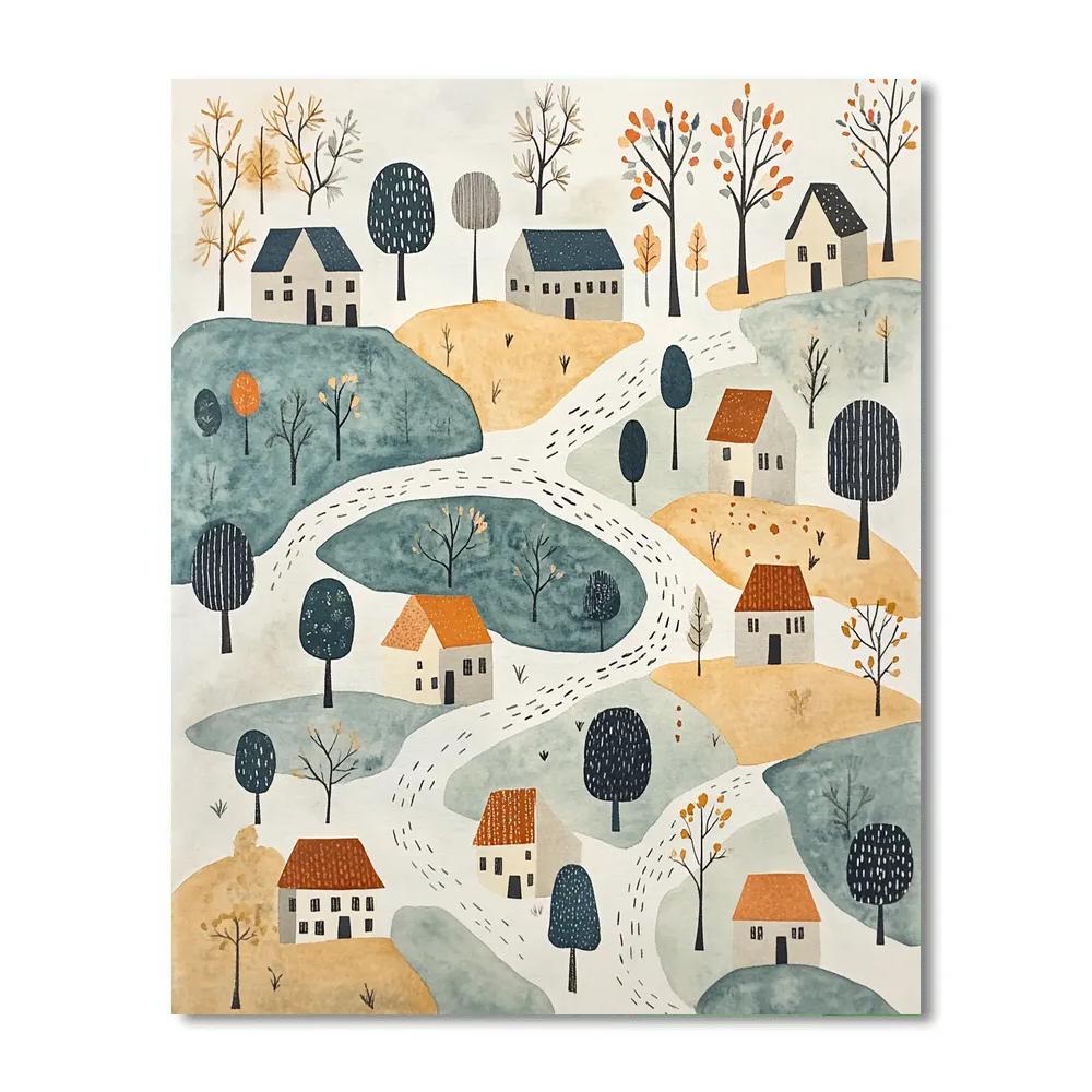 Paul Klee Inspired Village Map DIY paint by numbers