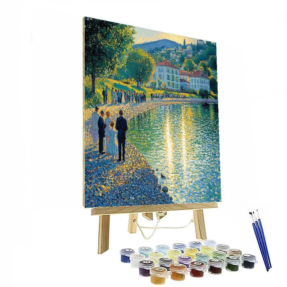 Georges Seurat Inspired River Picnic paint by number