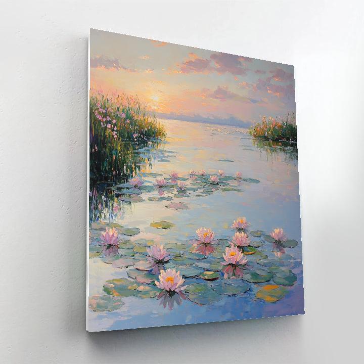 Monet Inspired Morning Water Lilies paint by color