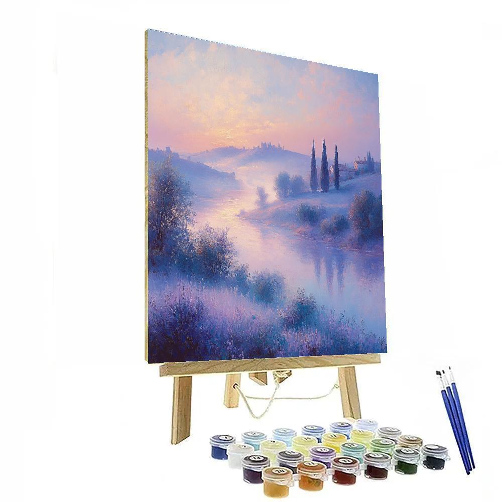 Claude Monet Inspired Misty Landscape At Sunrise Paint by numbers art