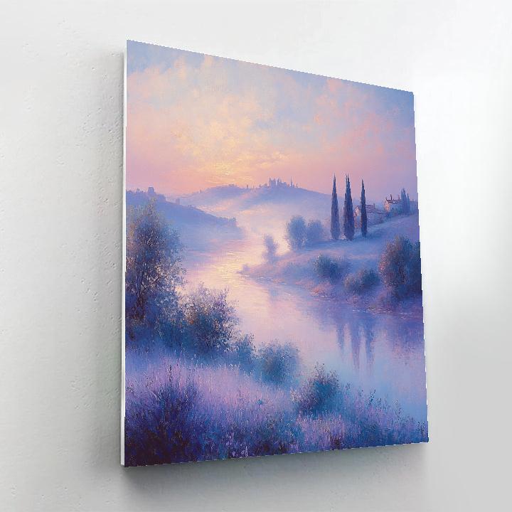 Claude Monet Inspired Misty Landscape At Sunrise Paint by numbers art