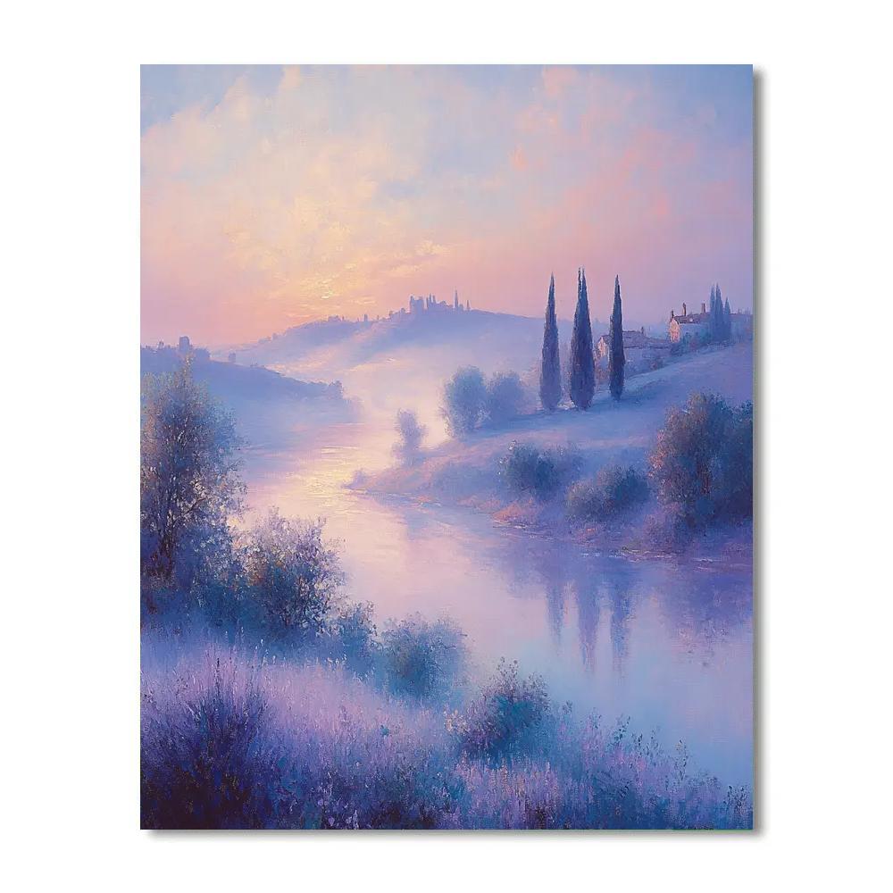 Claude Monet Inspired Misty Landscape At Sunrise Paint by numbers art