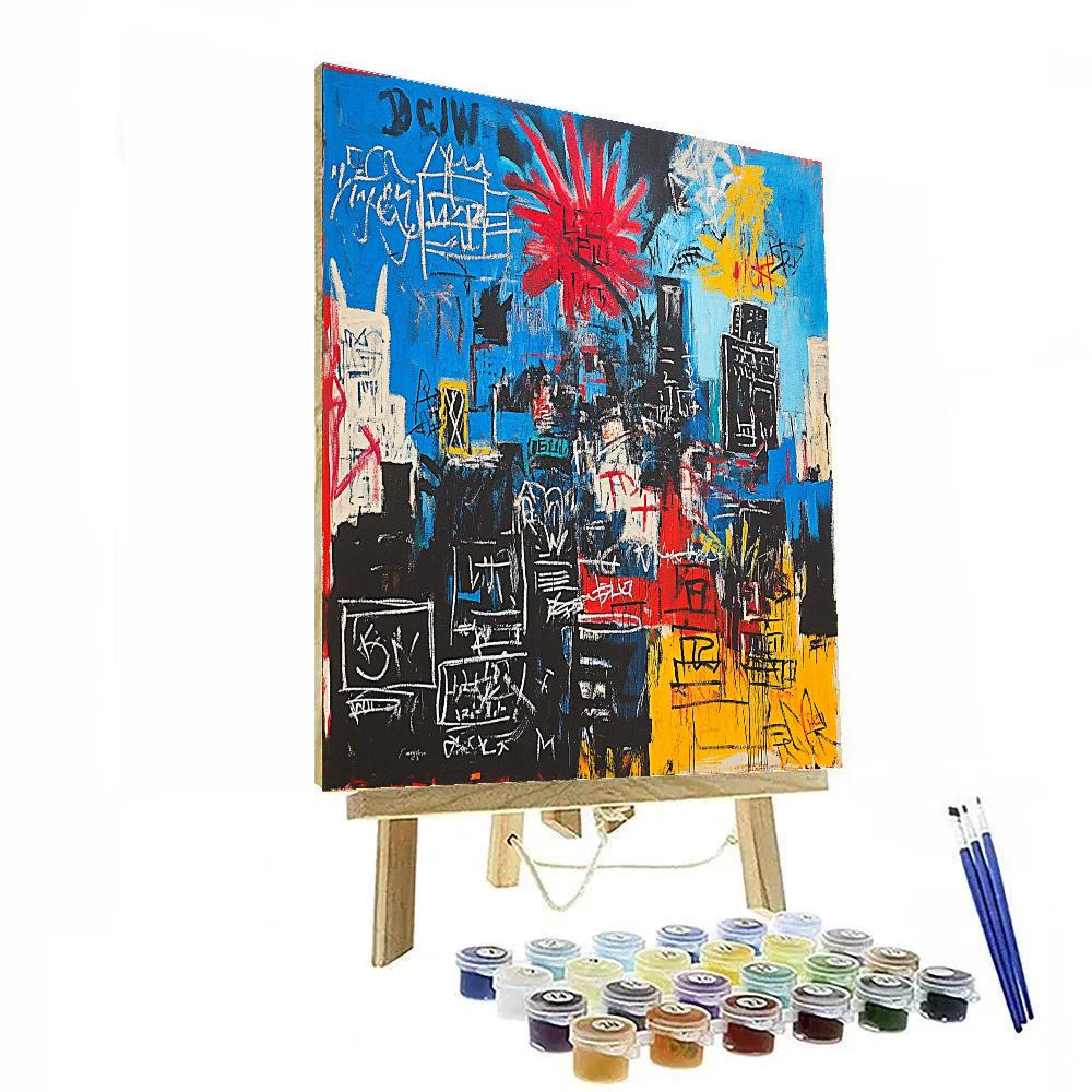 Jean-Michel Basquiat Inspired Urban Graffiti Cityscape Paint by numbers kits
