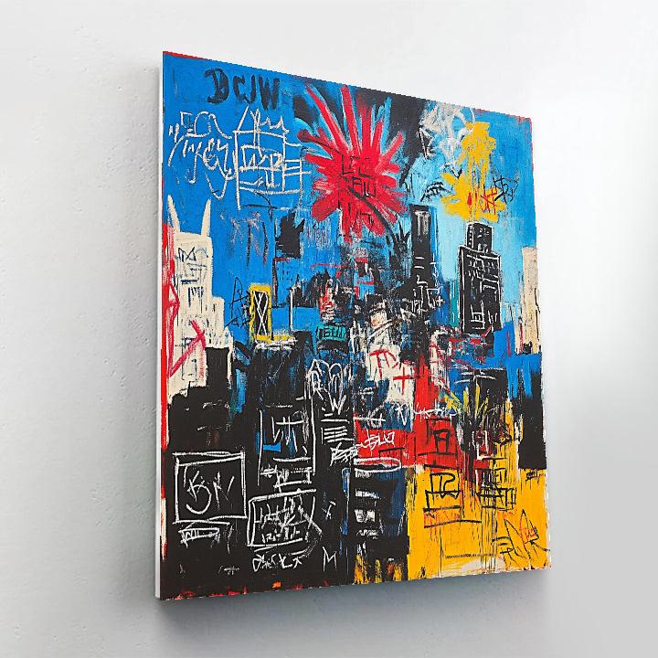 Jean-Michel Basquiat Inspired Urban Graffiti Cityscape Paint by numbers kits