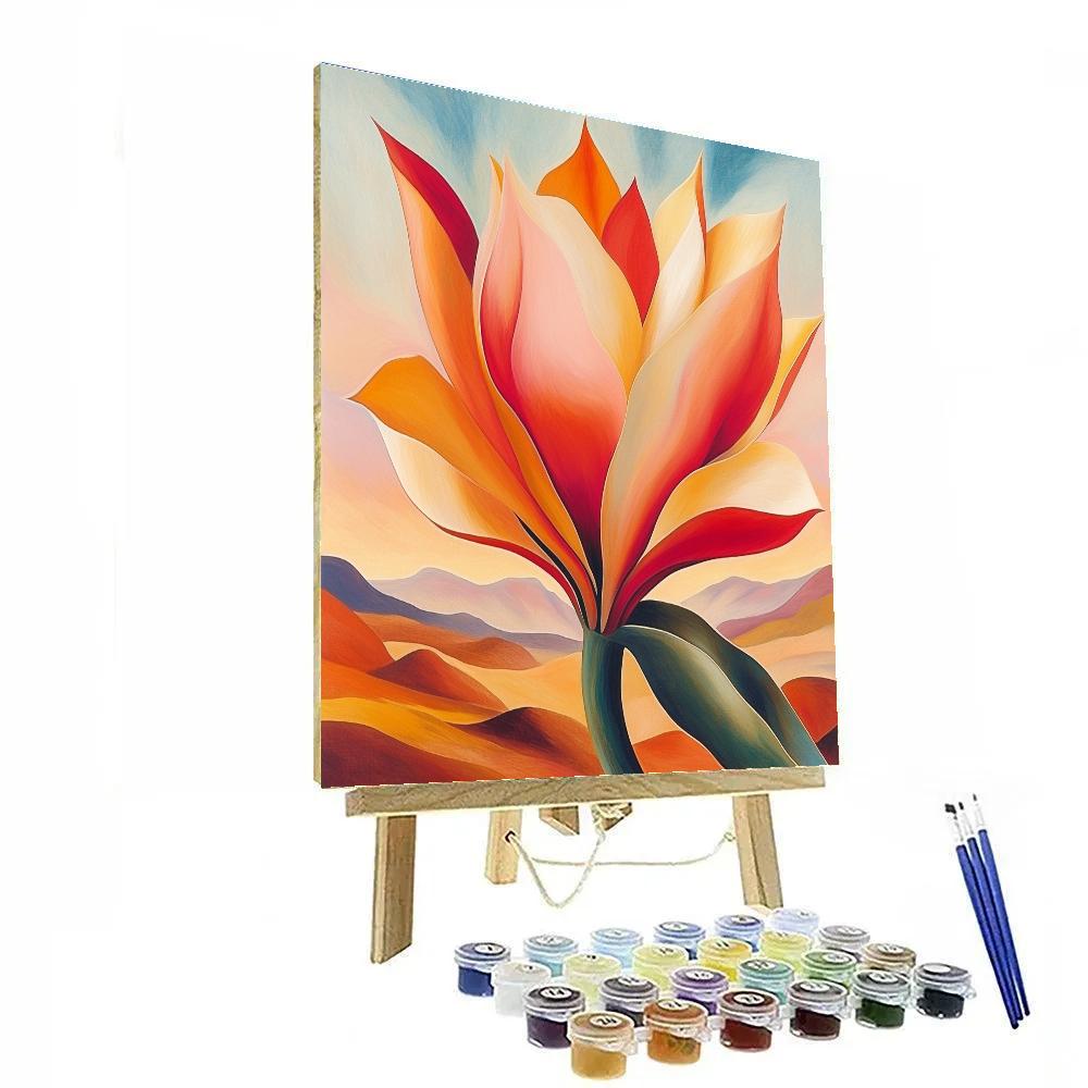 Georgia OKeeffe Inspired Desert Flowers paint by color
