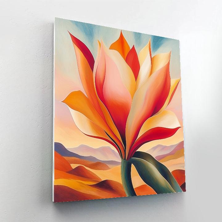 Georgia OKeeffe Inspired Desert Flowers paint by color