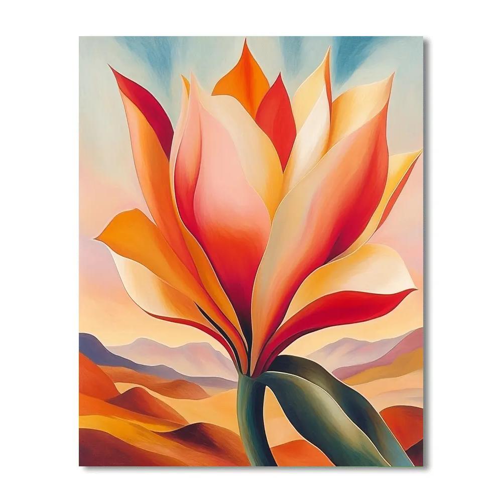 Georgia OKeeffe Inspired Desert Flowers paint by color